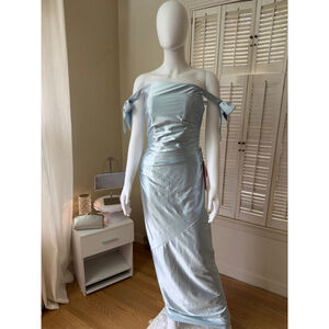Kiss‎ Prom sky blue satin formal dress size 2